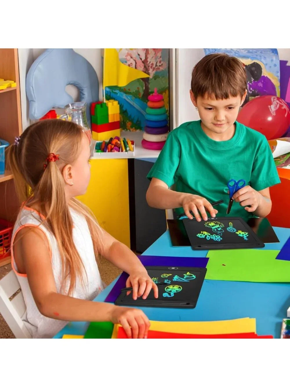 20 Pack LCD Writing Tablets for Kids - Colorful Doodle Boards, Reusable Learning